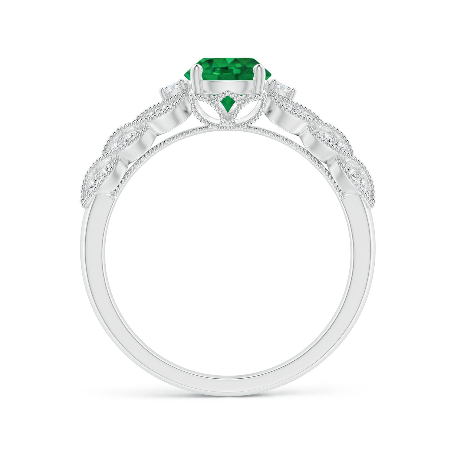 AAA - Emerald / 0.94 CT / 14 KT White Gold
