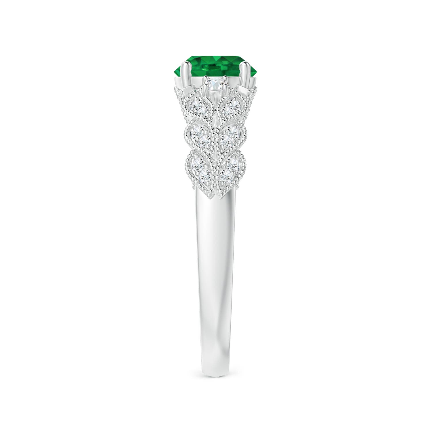 AAA - Emerald / 0.94 CT / 14 KT White Gold