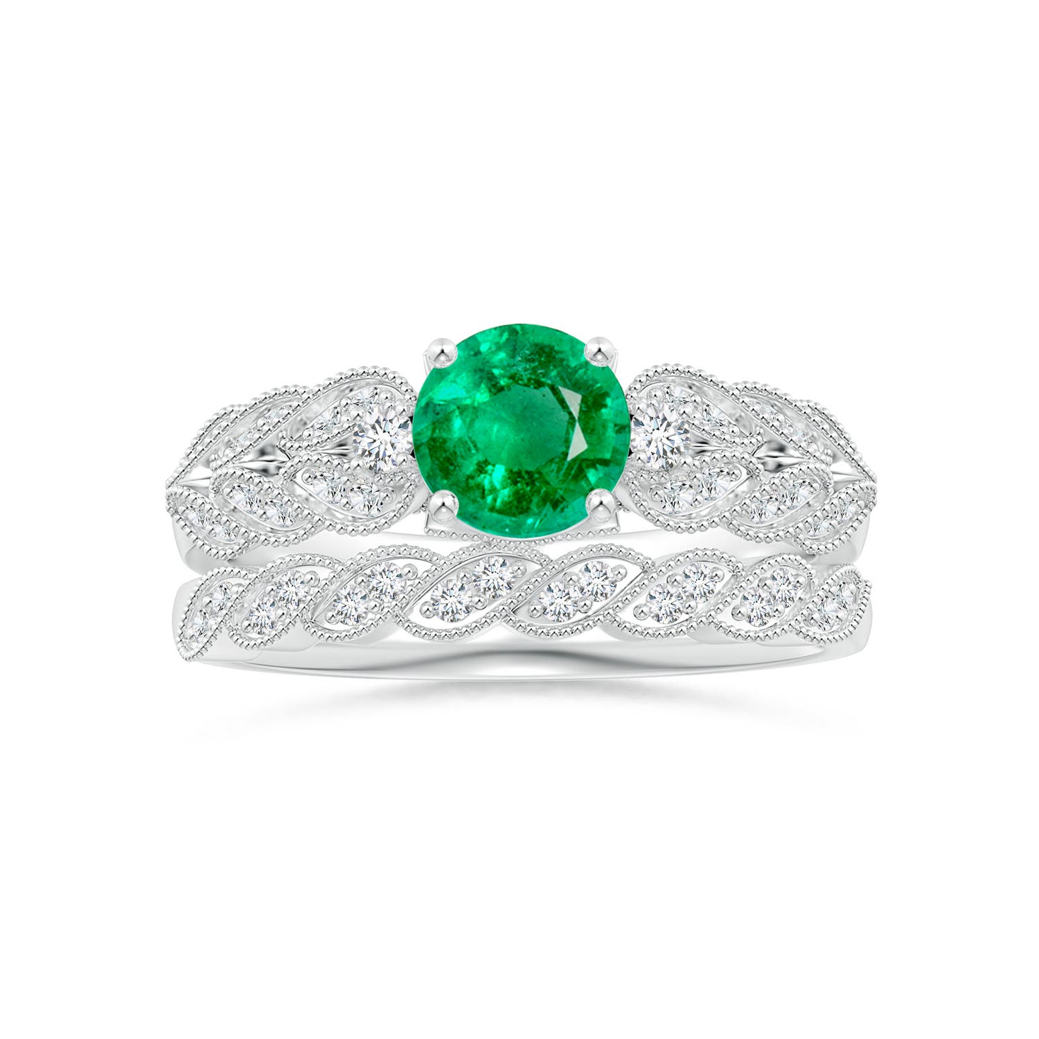 AAA - Emerald / 0.94 CT / 14 KT White Gold