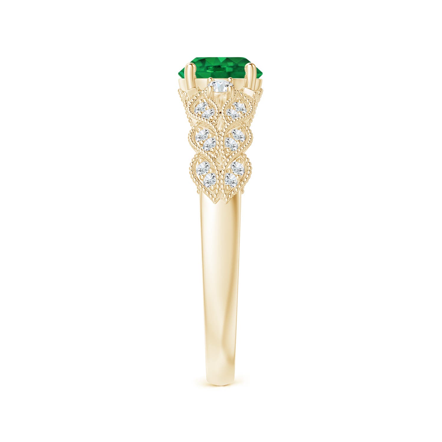 AAA - Emerald / 0.94 CT / 14 KT Yellow Gold