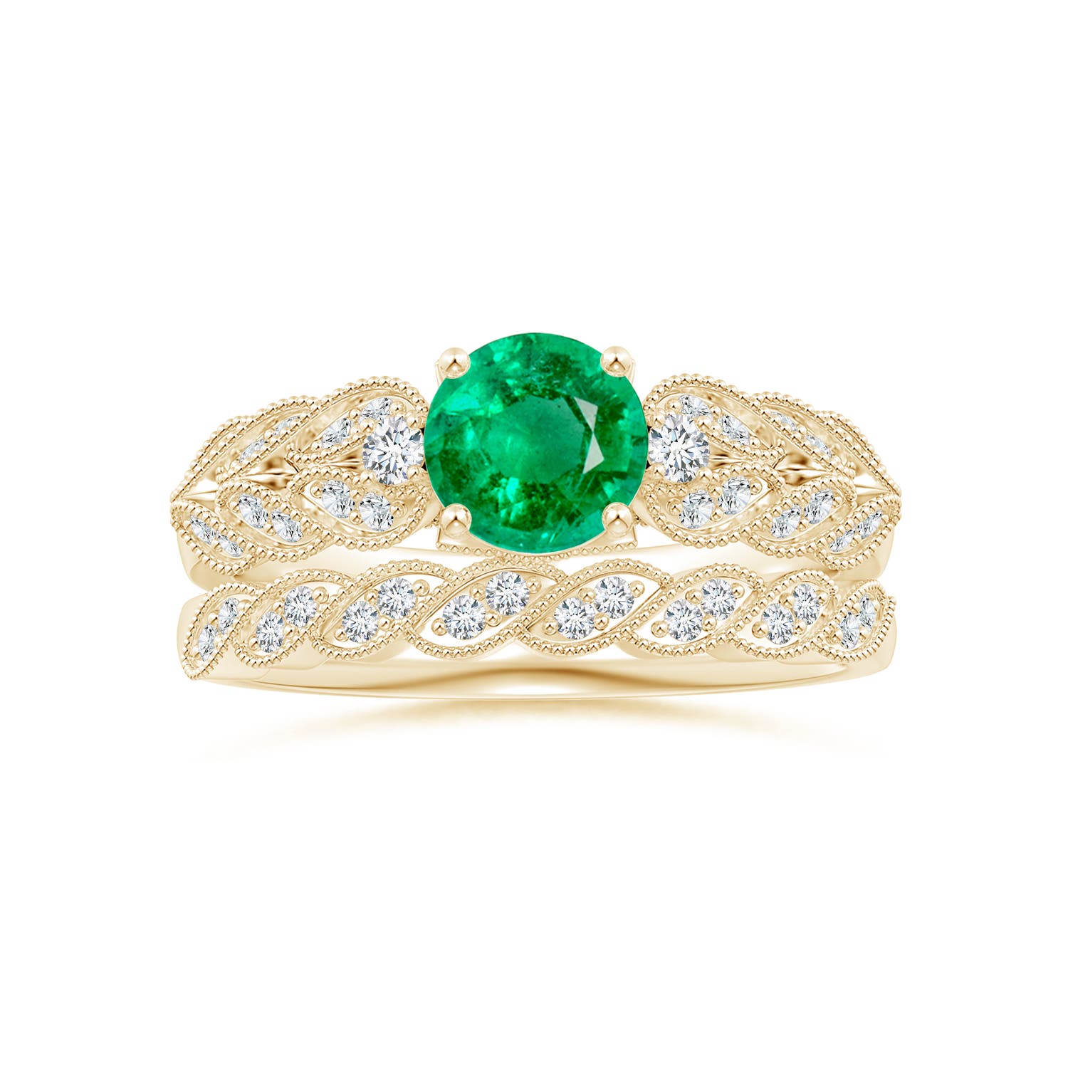 AAA - Emerald / 0.94 CT / 14 KT Yellow Gold