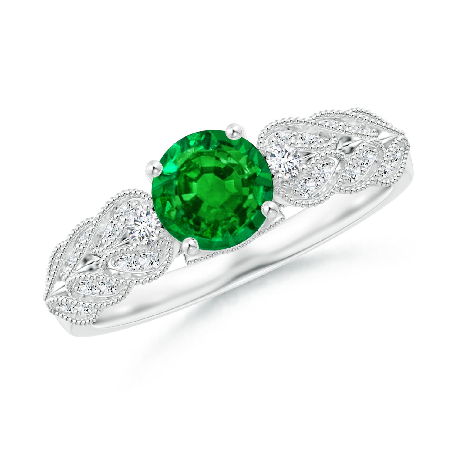 AAAA - Emerald / 0.94 CT / 14 KT White Gold