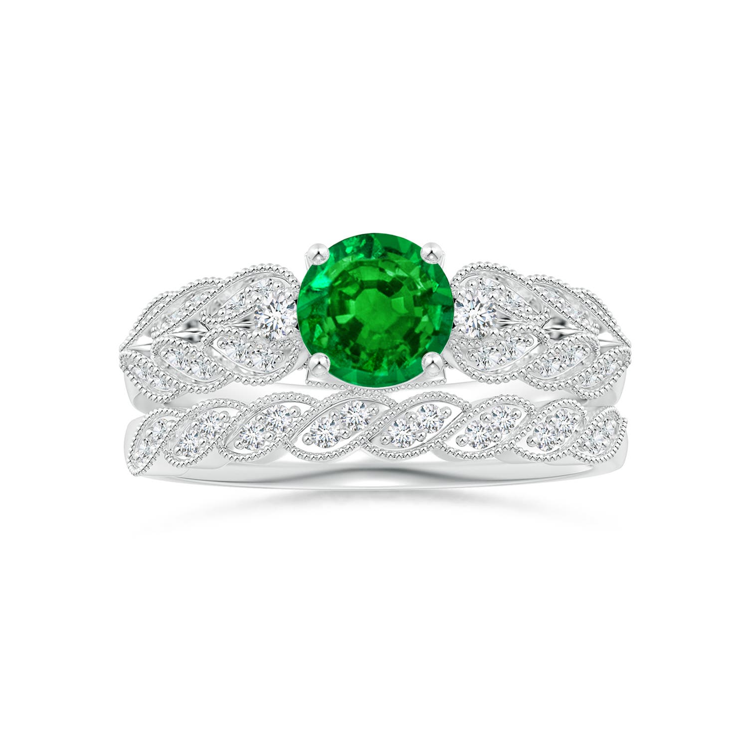 AAAA - Emerald / 0.94 CT / 14 KT White Gold