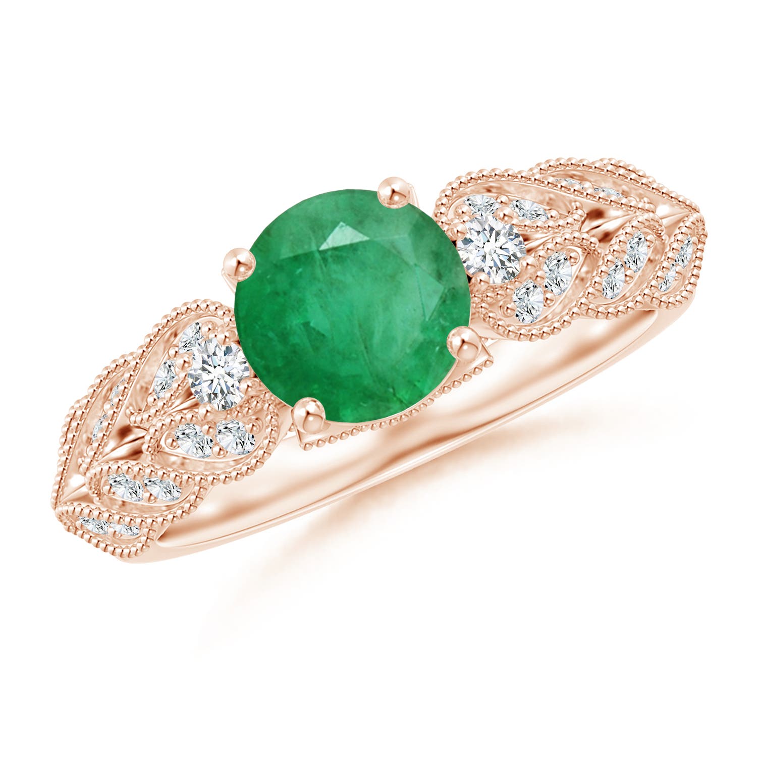 A - Emerald / 1.47 CT / 14 KT Rose Gold