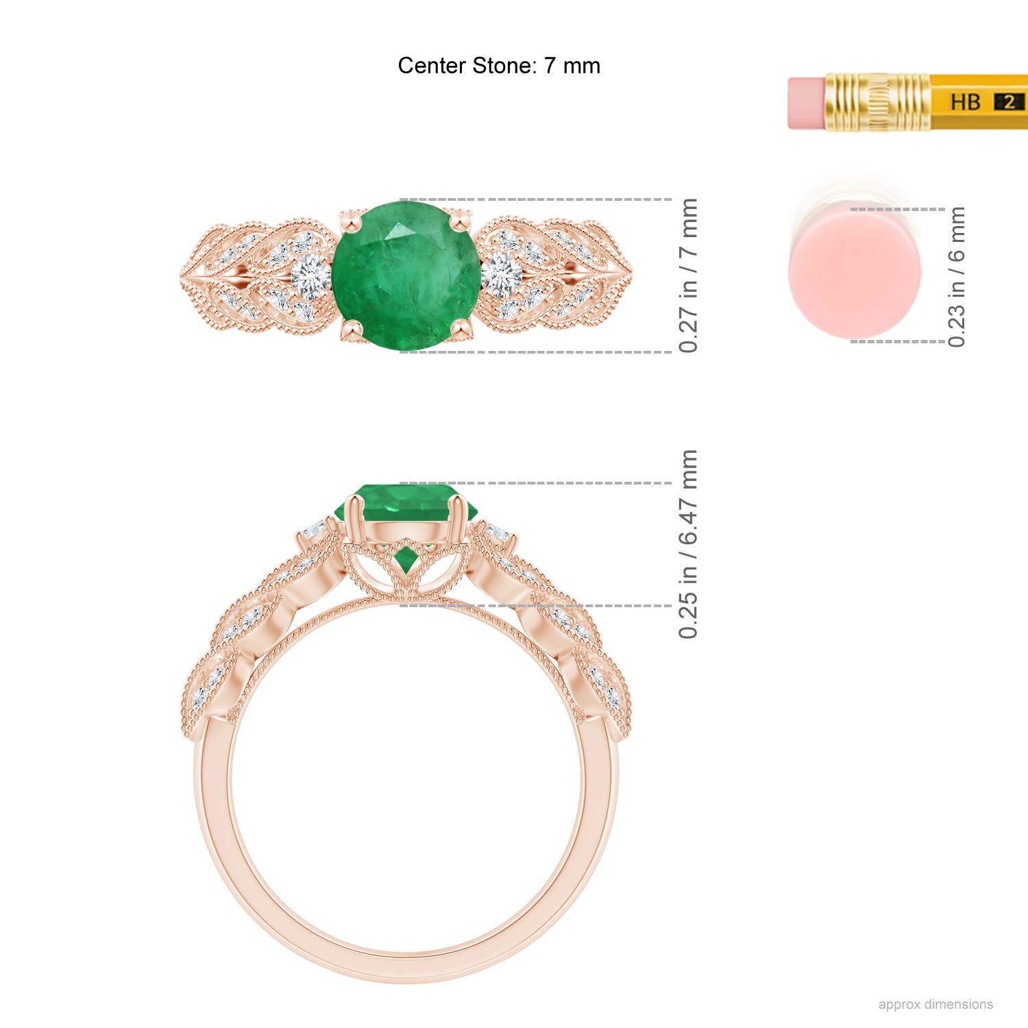 A - Emerald / 1.47 CT / 14 KT Rose Gold