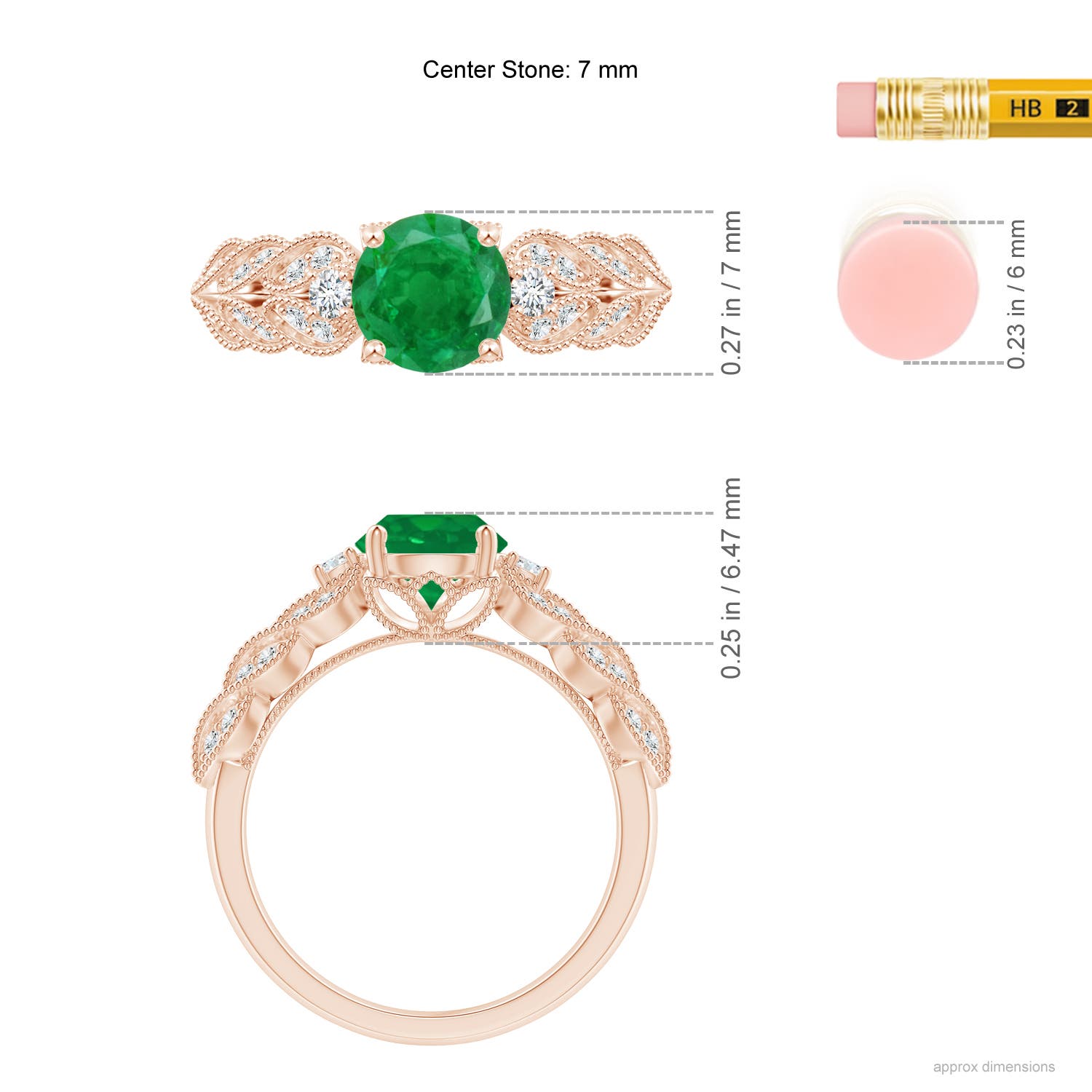 AA - Emerald / 1.47 CT / 14 KT Rose Gold