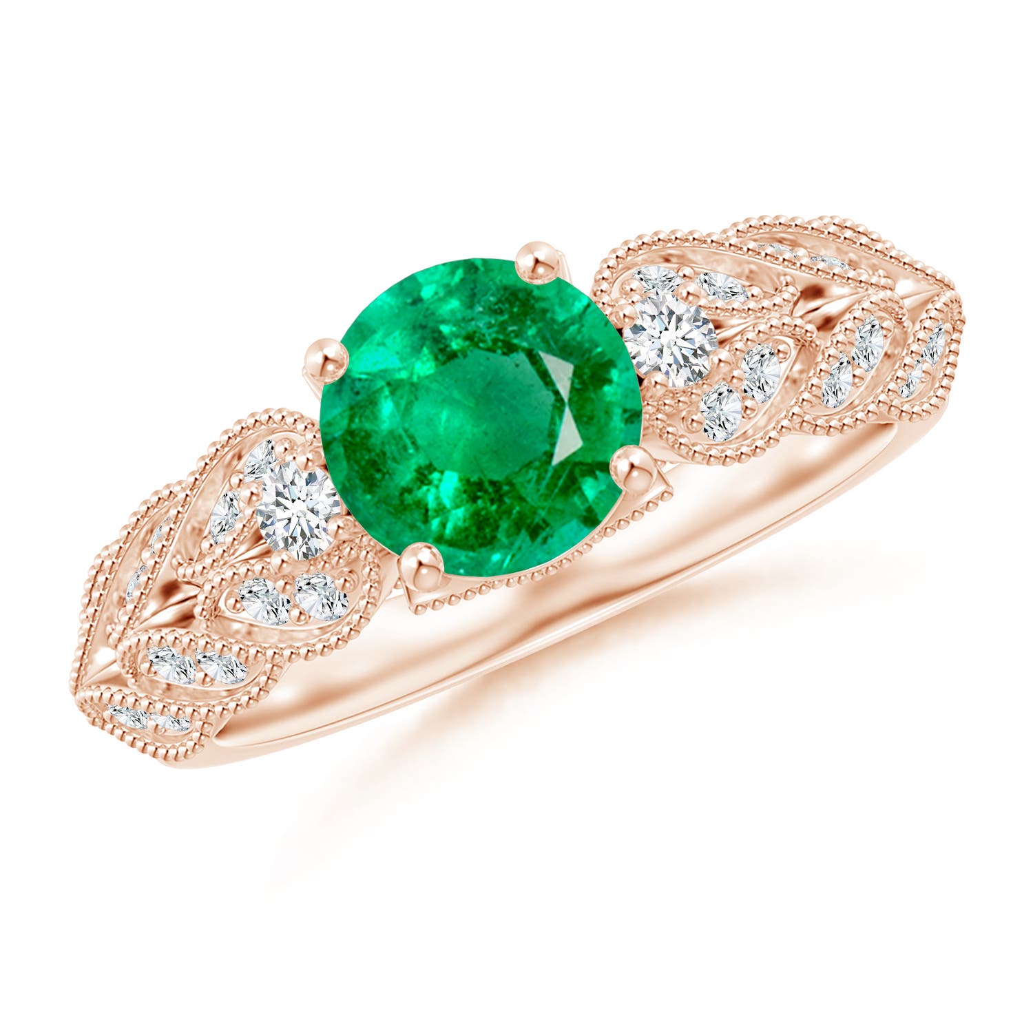 AAA - Emerald / 1.47 CT / 14 KT Rose Gold