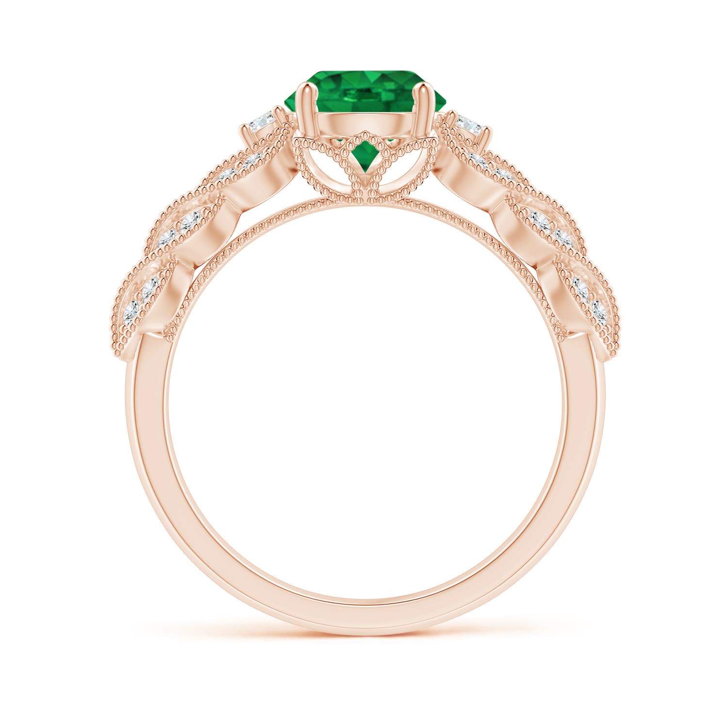 AAA - Emerald / 1.47 CT / 14 KT Rose Gold