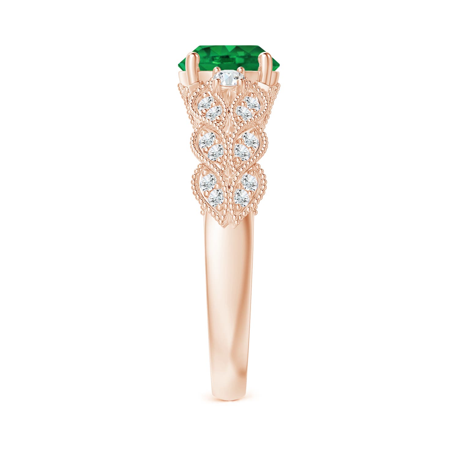 AAA - Emerald / 1.47 CT / 14 KT Rose Gold