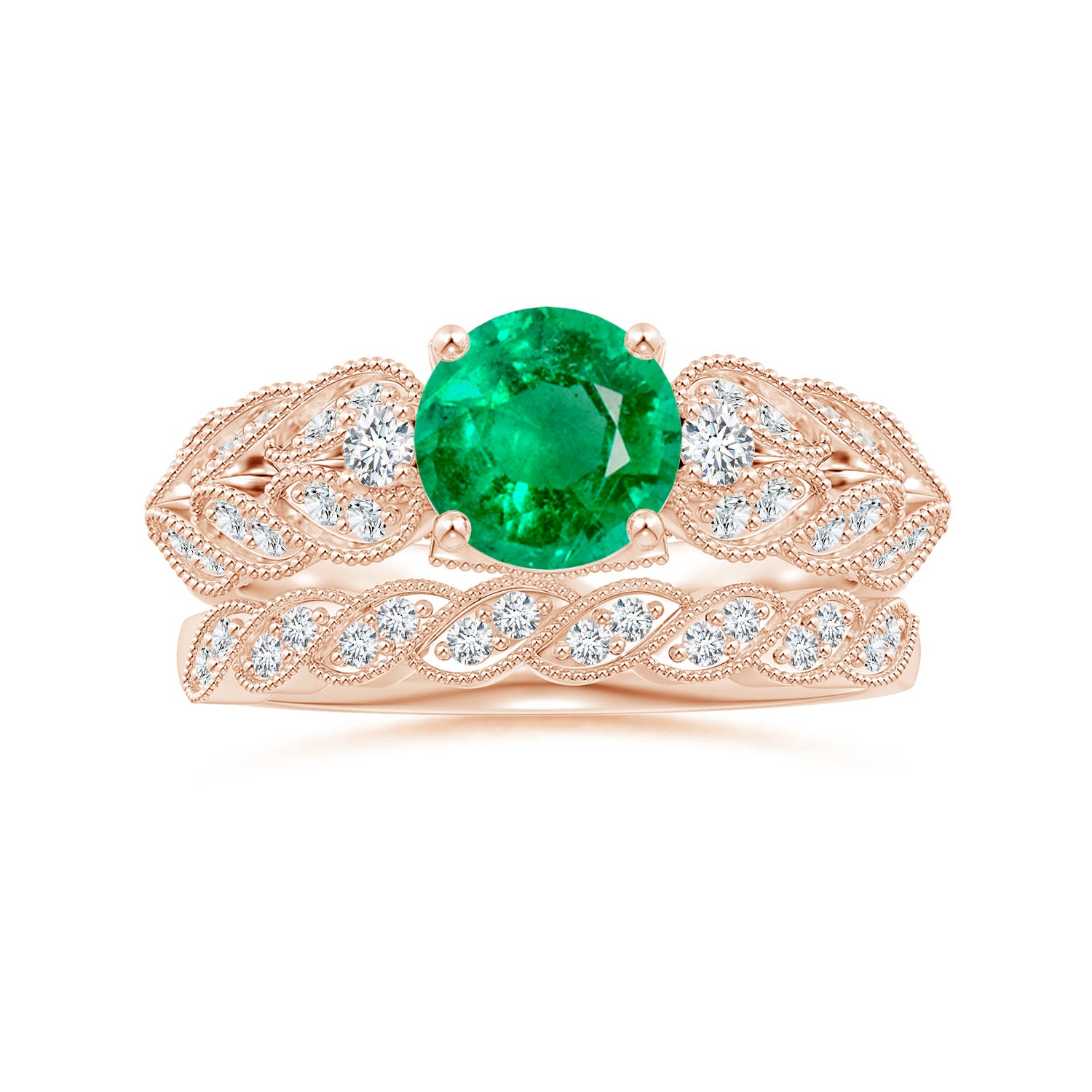 AAA - Emerald / 1.47 CT / 14 KT Rose Gold