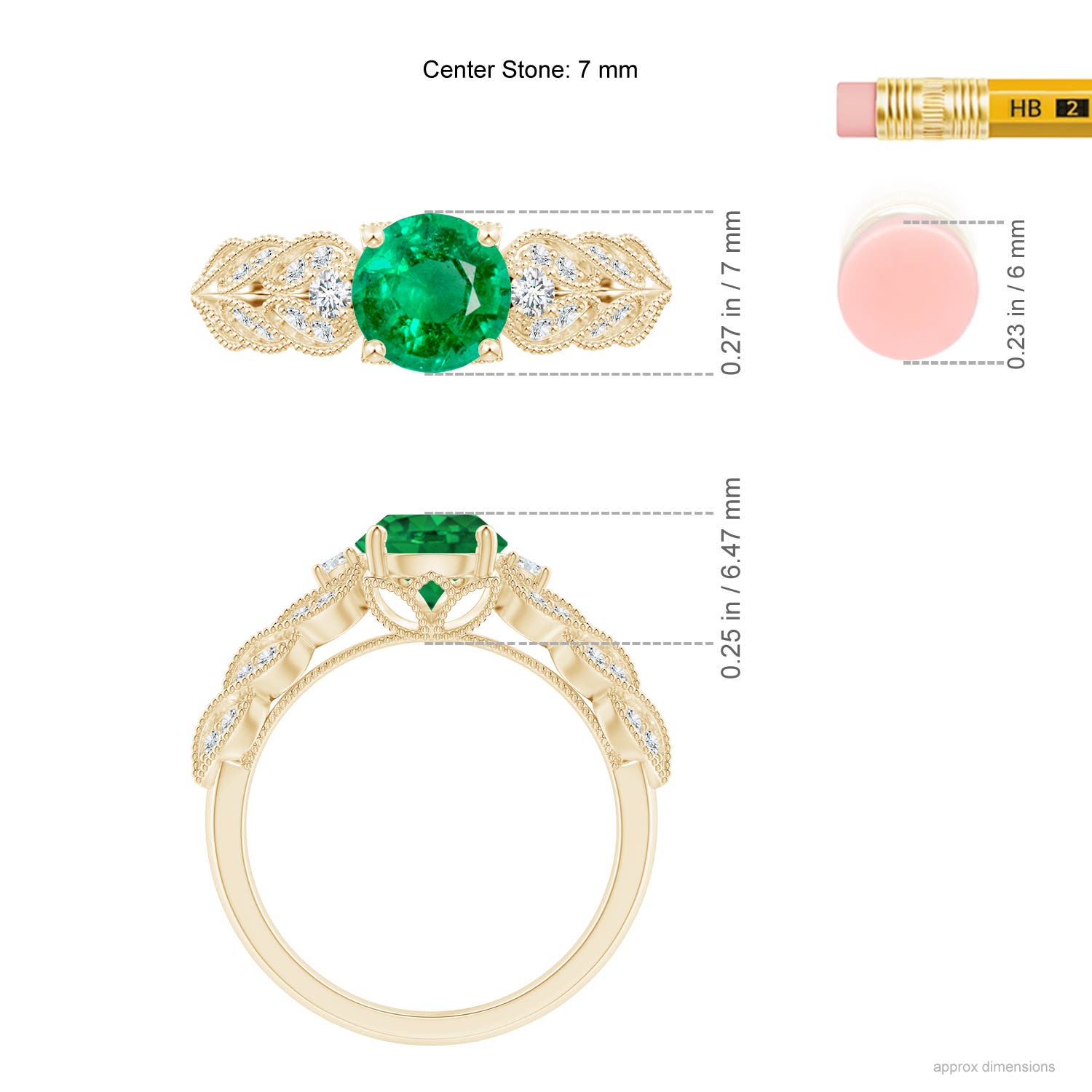 AAA - Emerald / 1.47 CT / 14 KT Yellow Gold