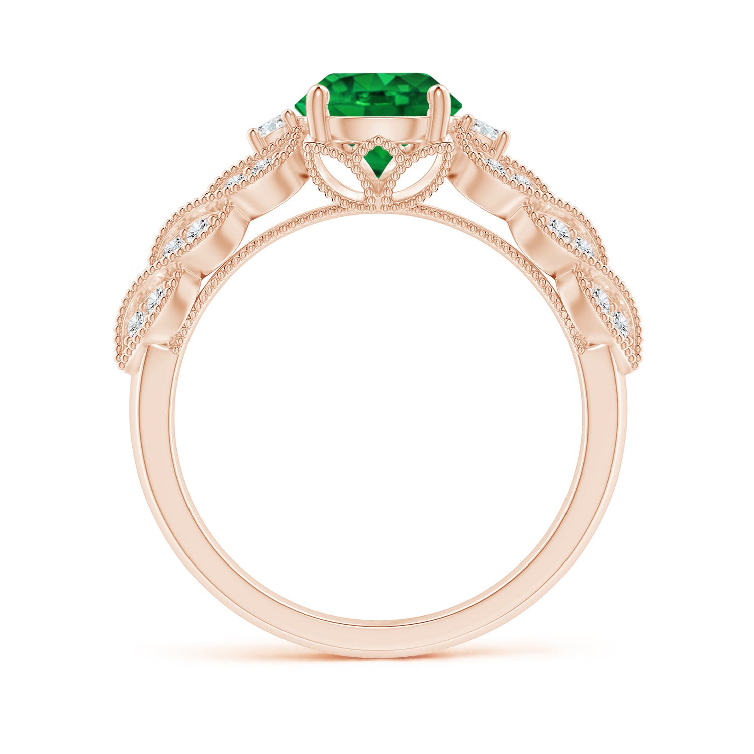 AAAA - Emerald / 1.47 CT / 14 KT Rose Gold