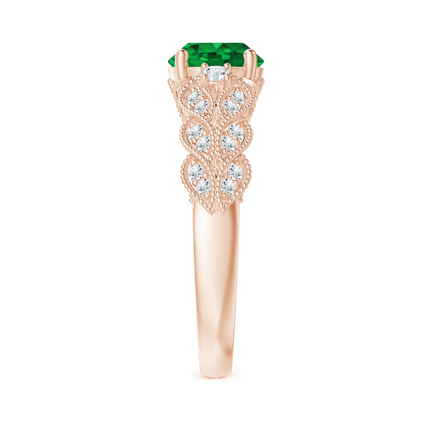 AAAA - Emerald / 1.47 CT / 14 KT Rose Gold