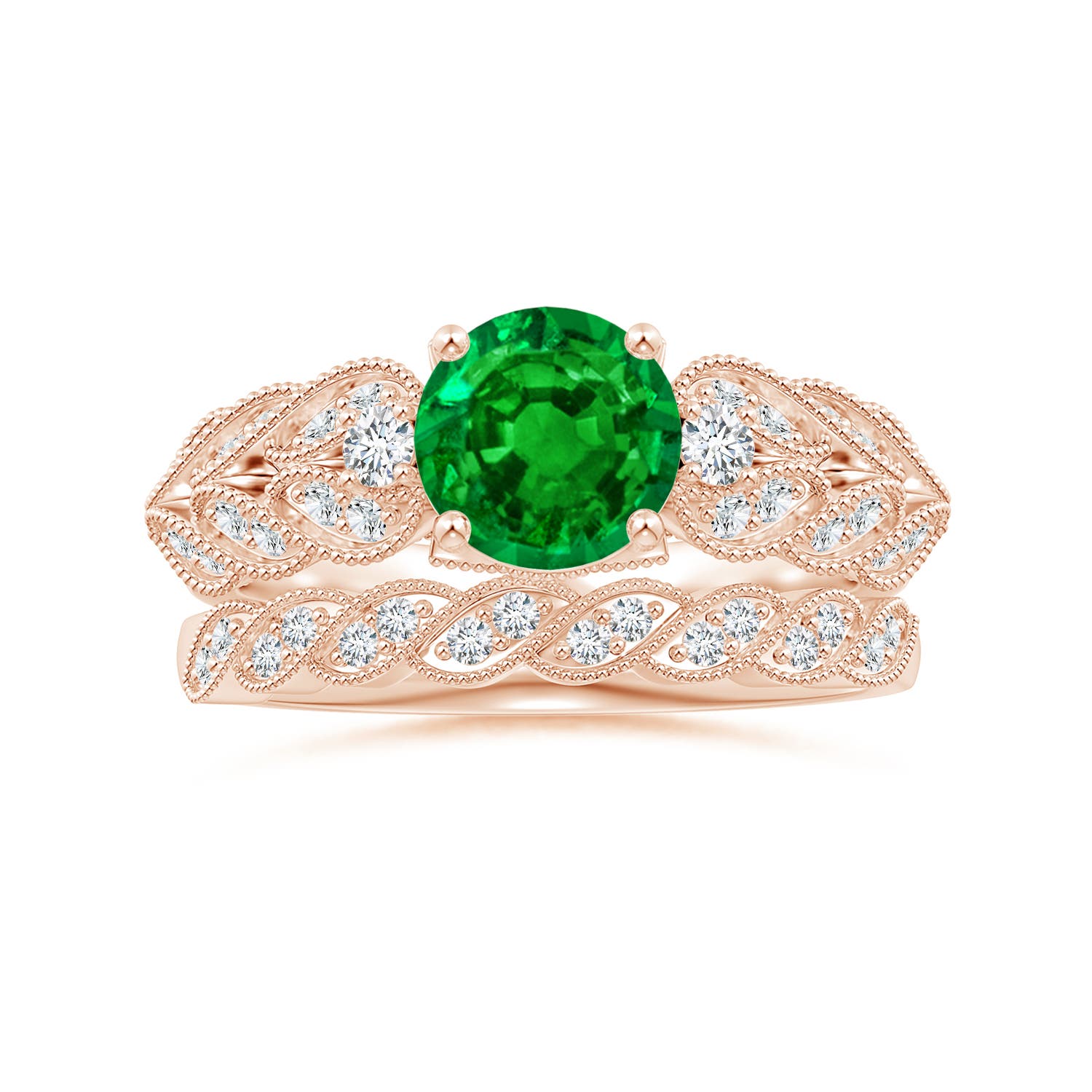 AAAA - Emerald / 1.47 CT / 14 KT Rose Gold