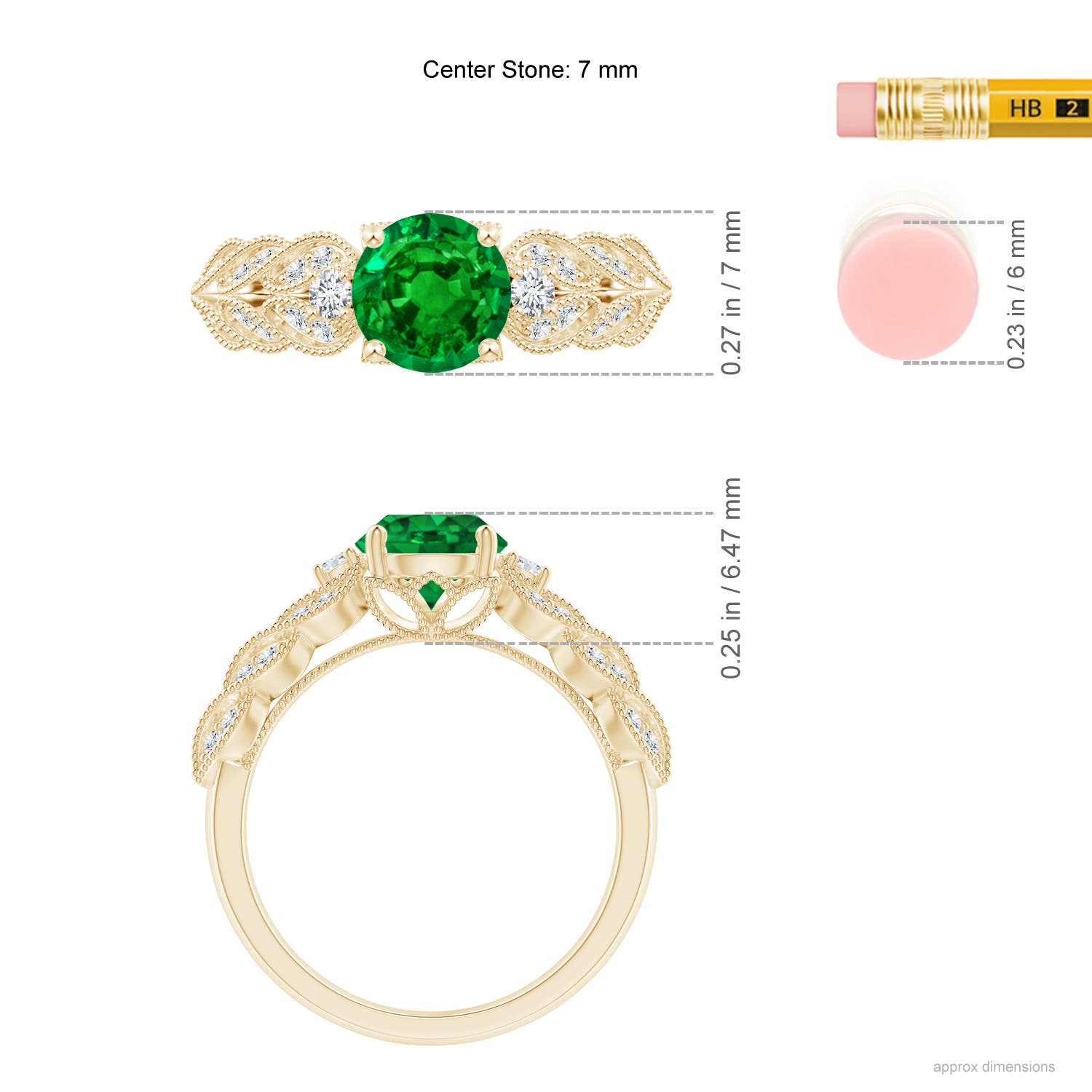 AAAA - Emerald / 1.47 CT / 14 KT Yellow Gold