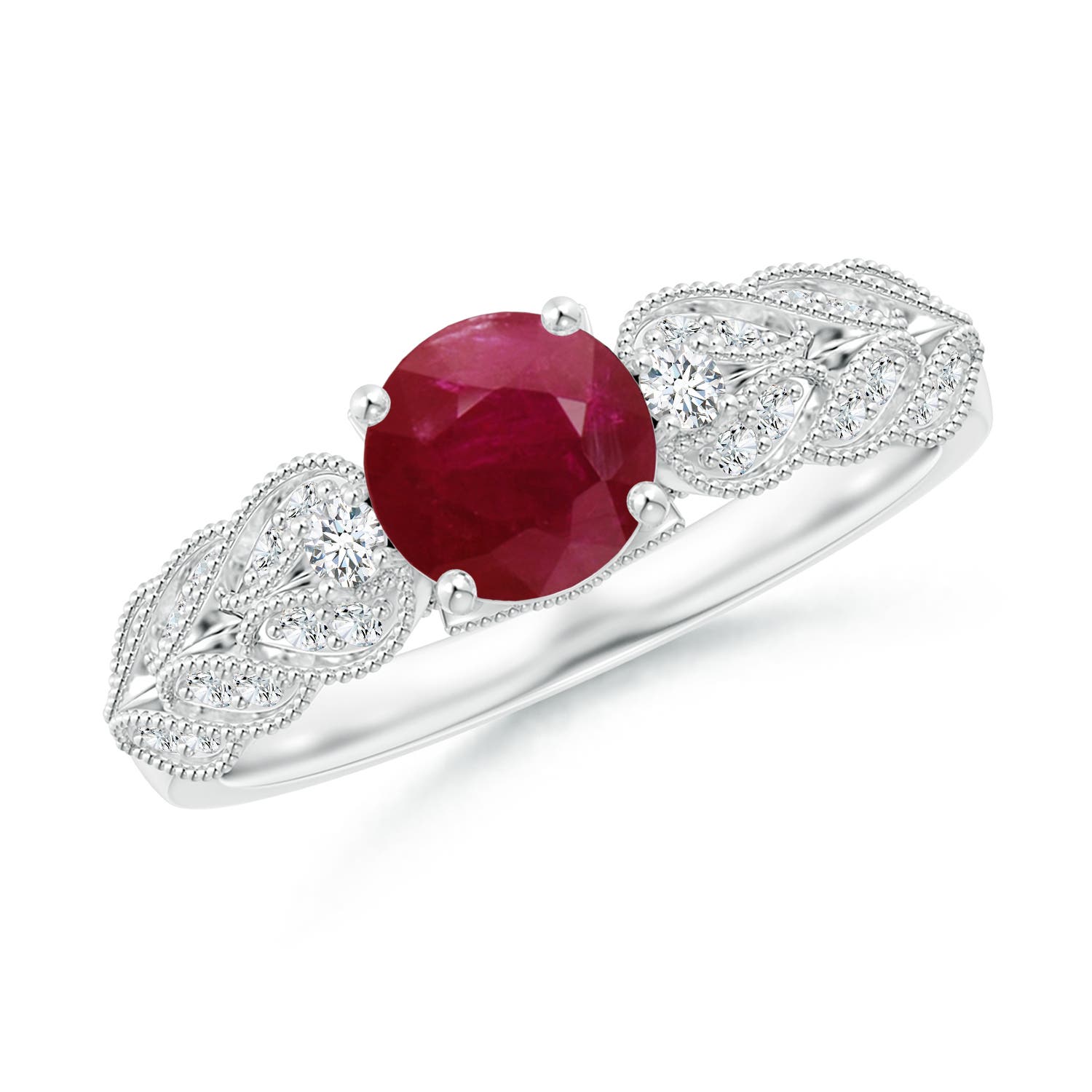 A - Ruby / 1.19 CT / 14 KT White Gold