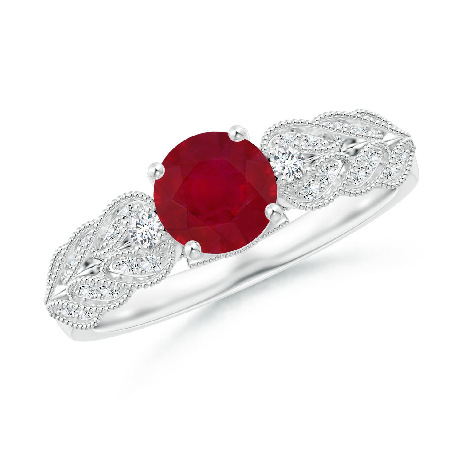 AA - Ruby / 1.19 CT / 14 KT White Gold