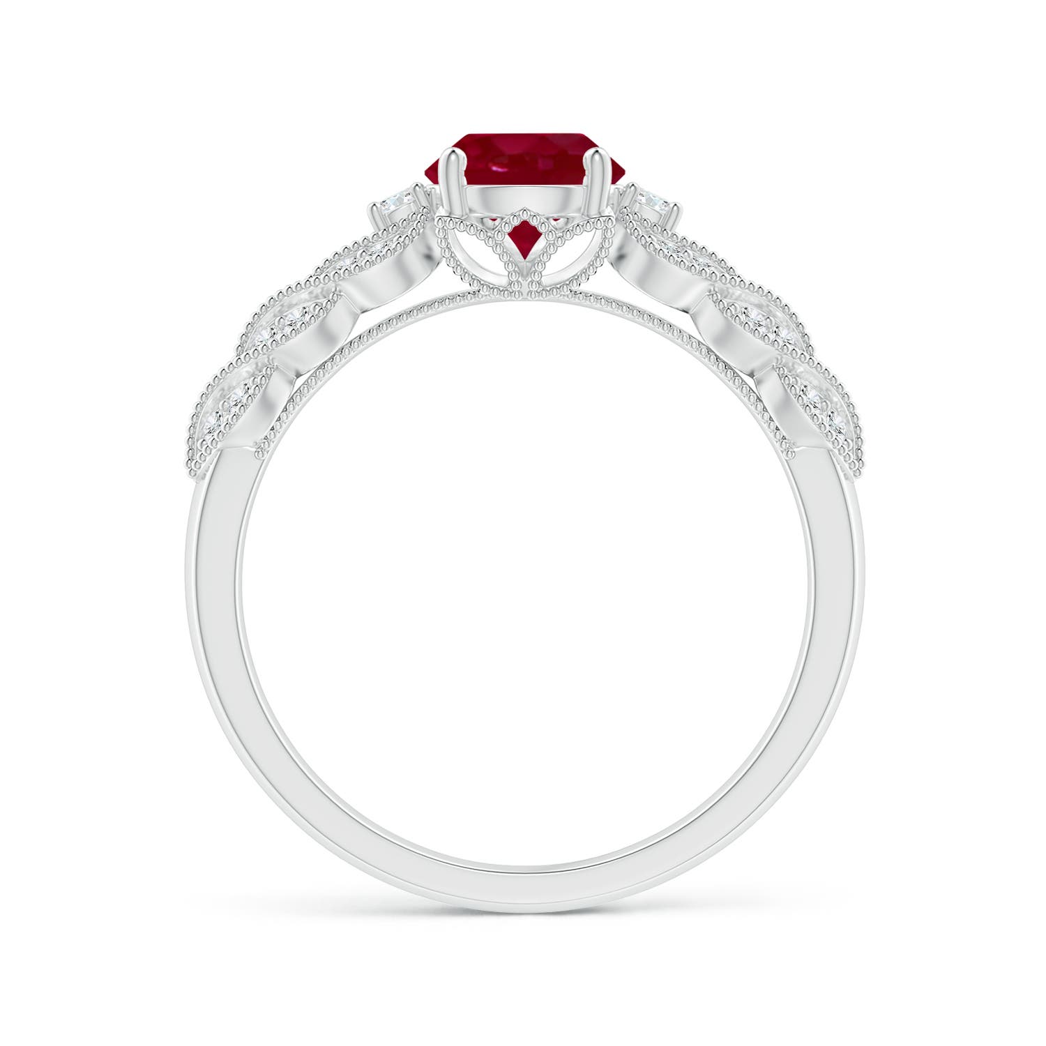 AA - Ruby / 1.19 CT / 14 KT White Gold