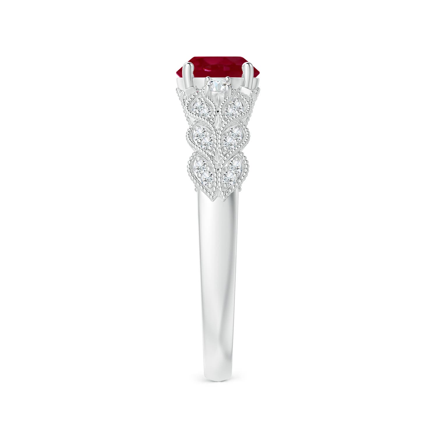 AA - Ruby / 1.19 CT / 14 KT White Gold