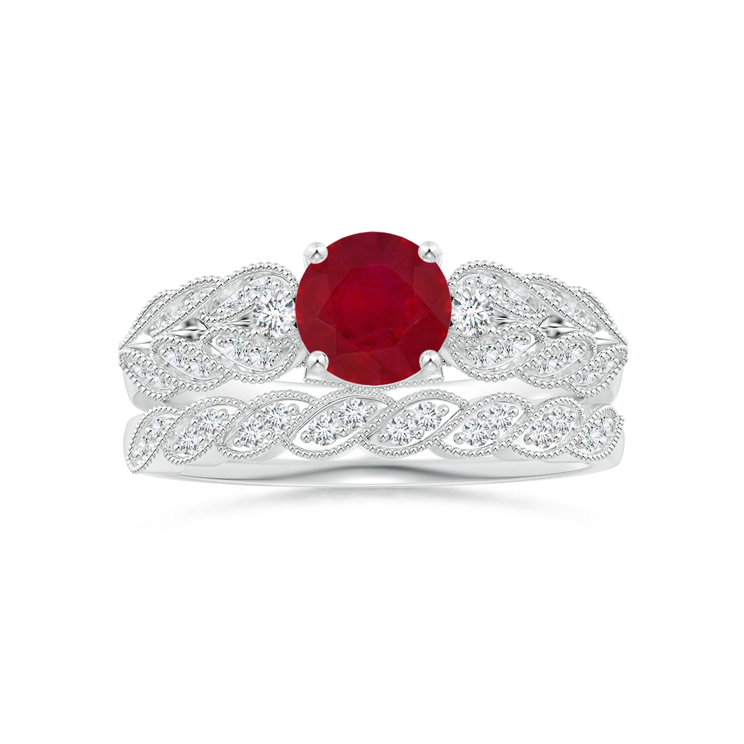 AA - Ruby / 1.19 CT / 14 KT White Gold