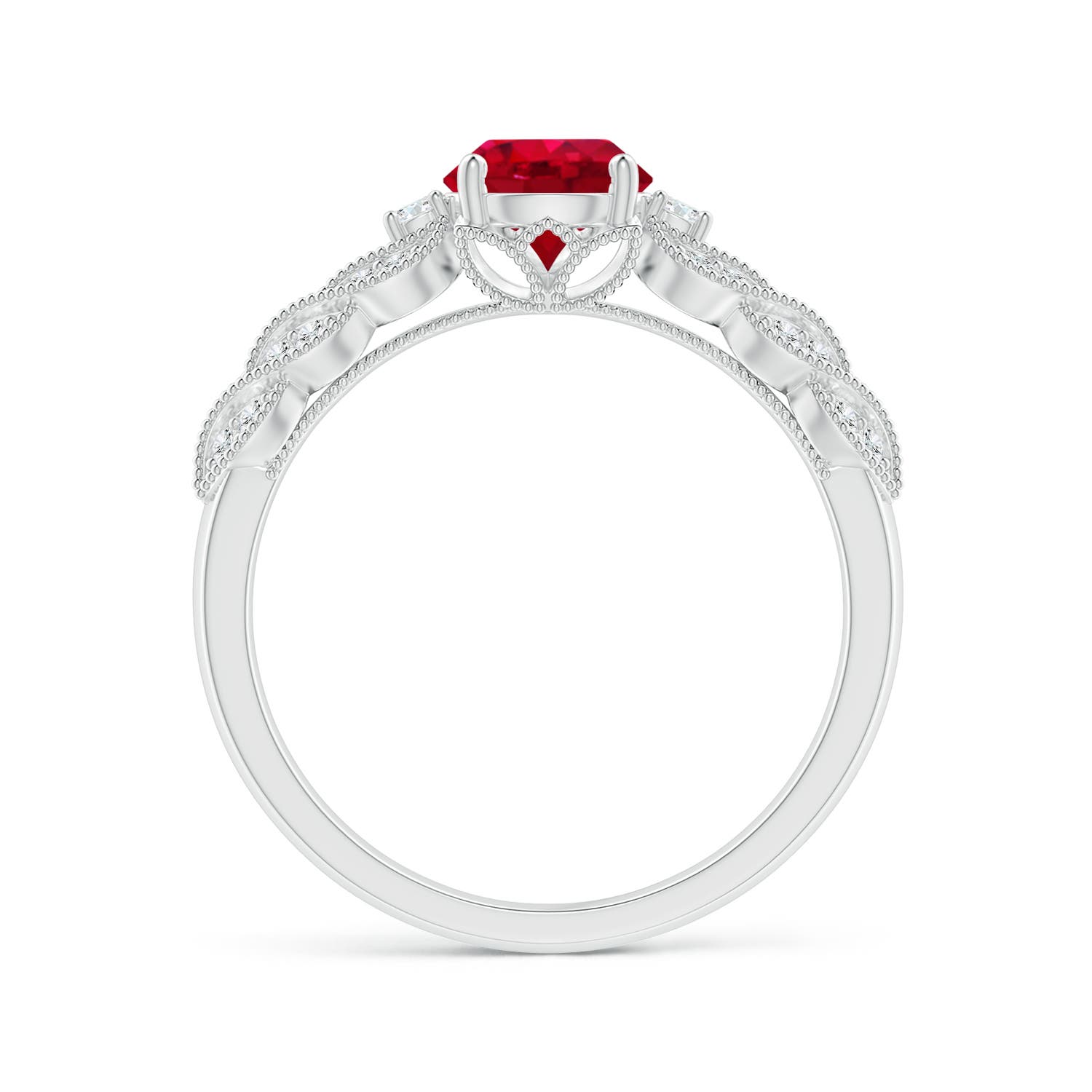 AAA - Ruby / 1.19 CT / 14 KT White Gold