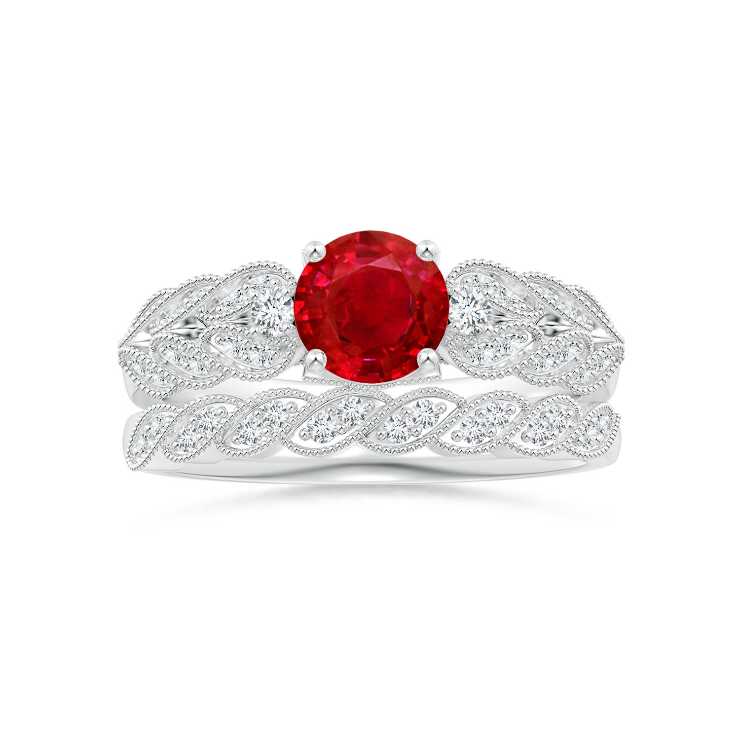 AAA - Ruby / 1.19 CT / 14 KT White Gold