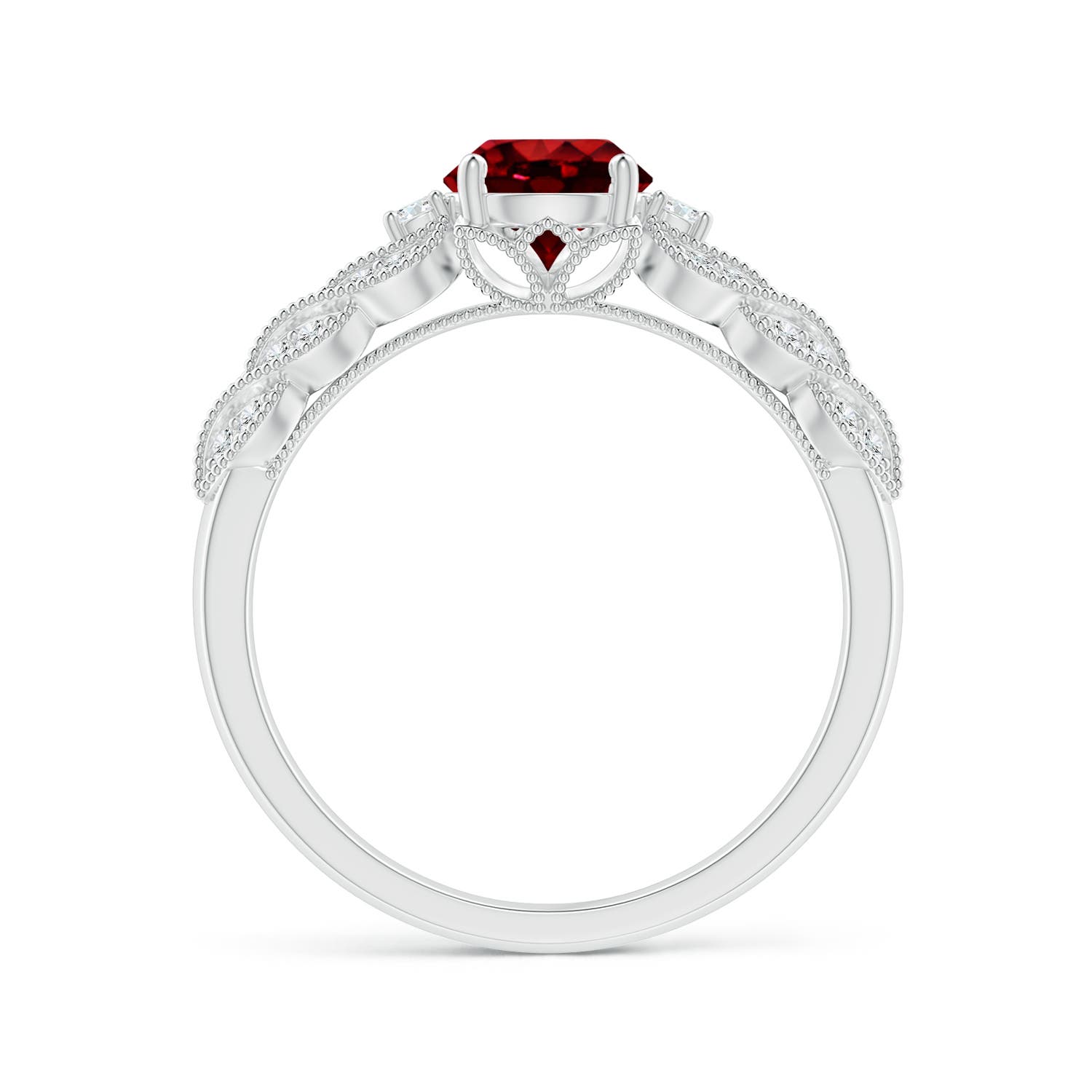 AAAA - Ruby / 1.19 CT / 14 KT White Gold