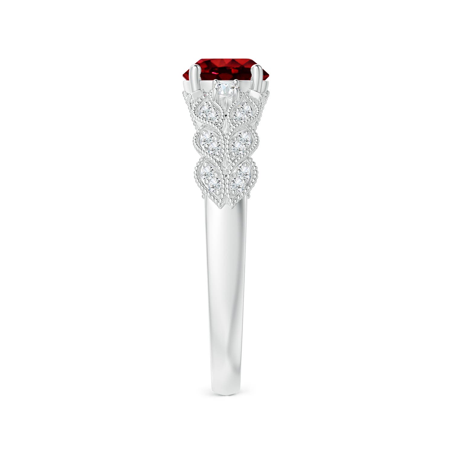 AAAA - Ruby / 1.19 CT / 14 KT White Gold