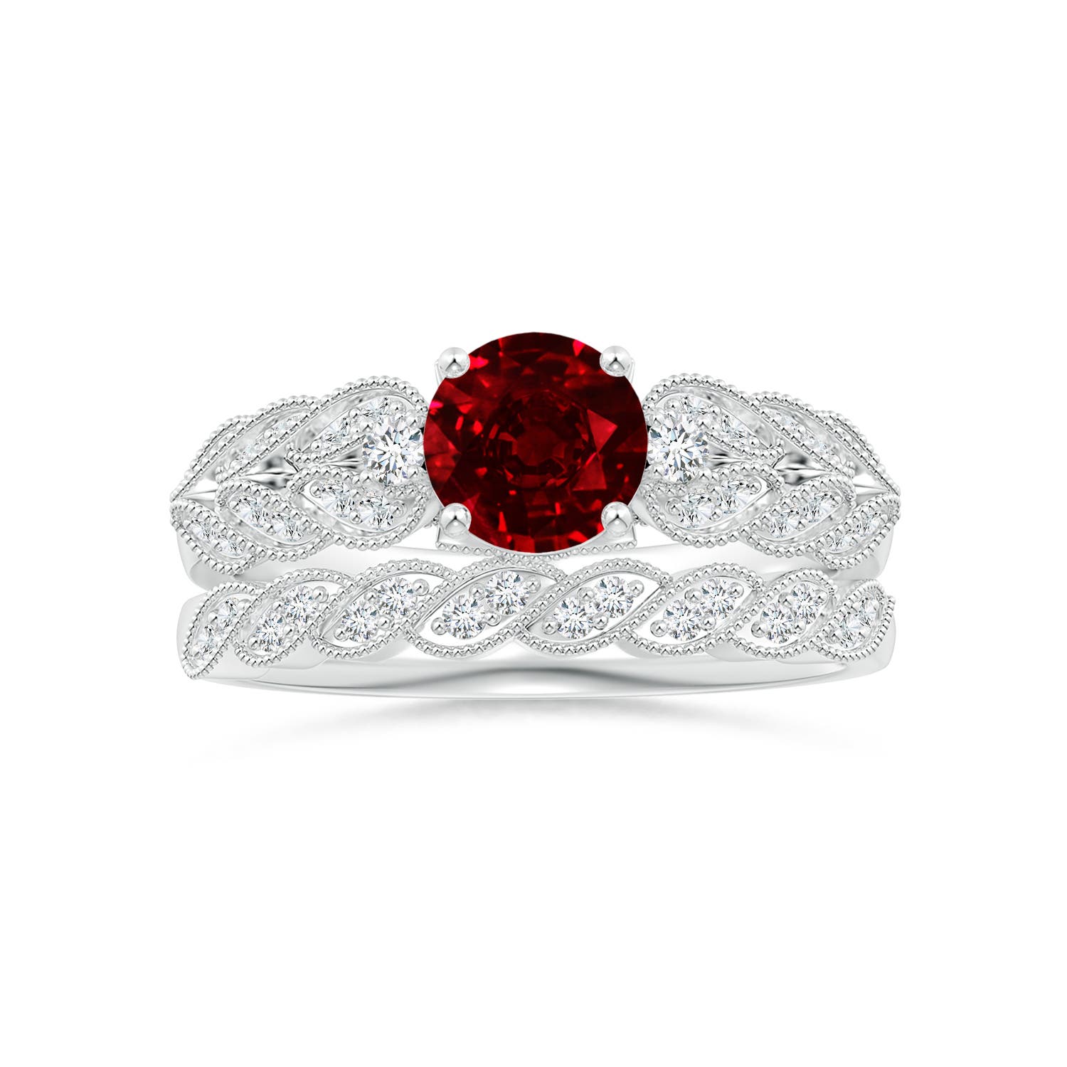 AAAA - Ruby / 1.19 CT / 14 KT White Gold