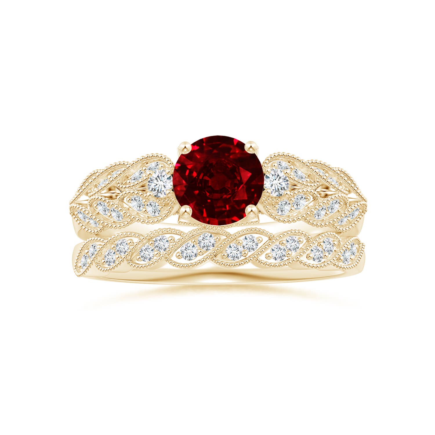 AAAA - Ruby / 1.19 CT / 14 KT Yellow Gold