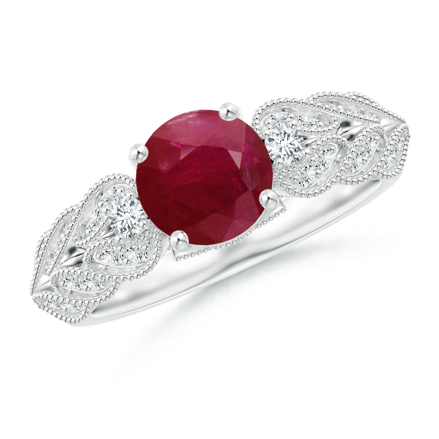 A - Ruby / 1.67 CT / 14 KT White Gold