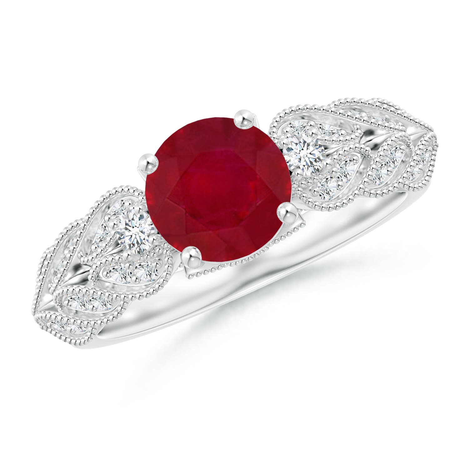 AA - Ruby / 1.67 CT / 14 KT White Gold