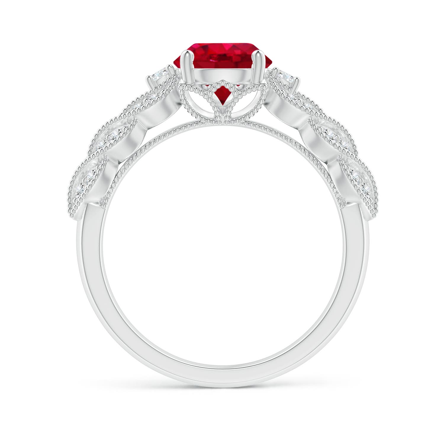 AAA - Ruby / 1.67 CT / 14 KT White Gold