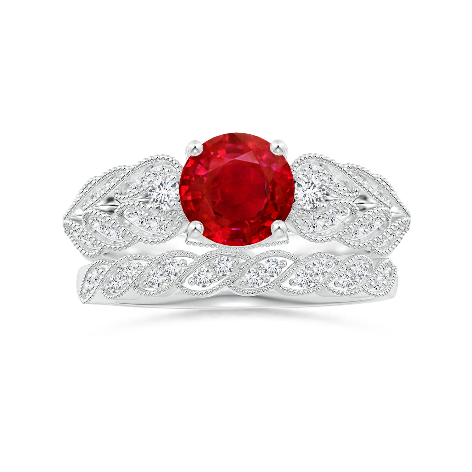 AAA - Ruby / 1.67 CT / 14 KT White Gold