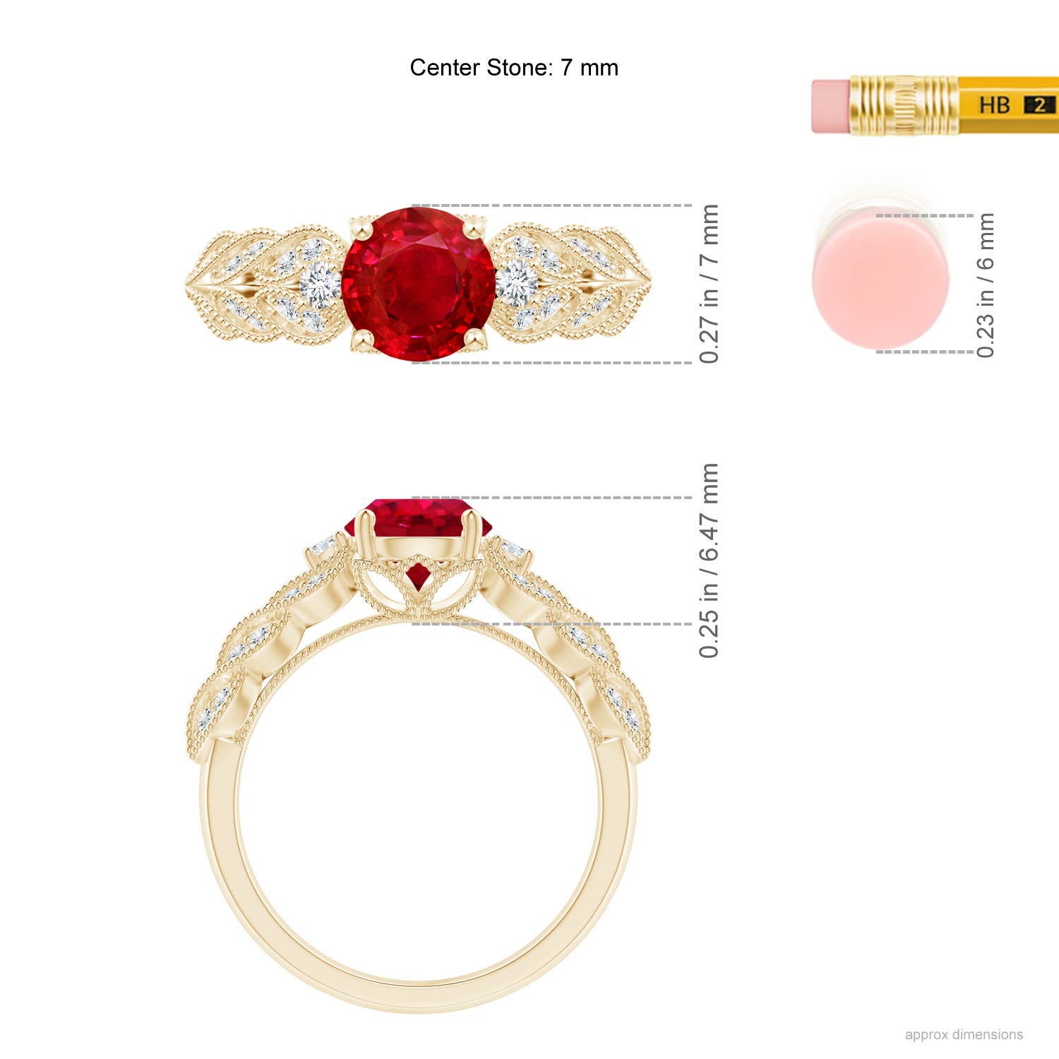 AAA - Ruby / 1.67 CT / 14 KT Yellow Gold