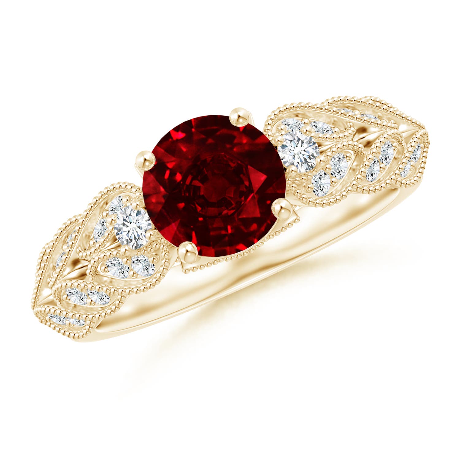 AAAA - Ruby / 1.67 CT / 14 KT Yellow Gold