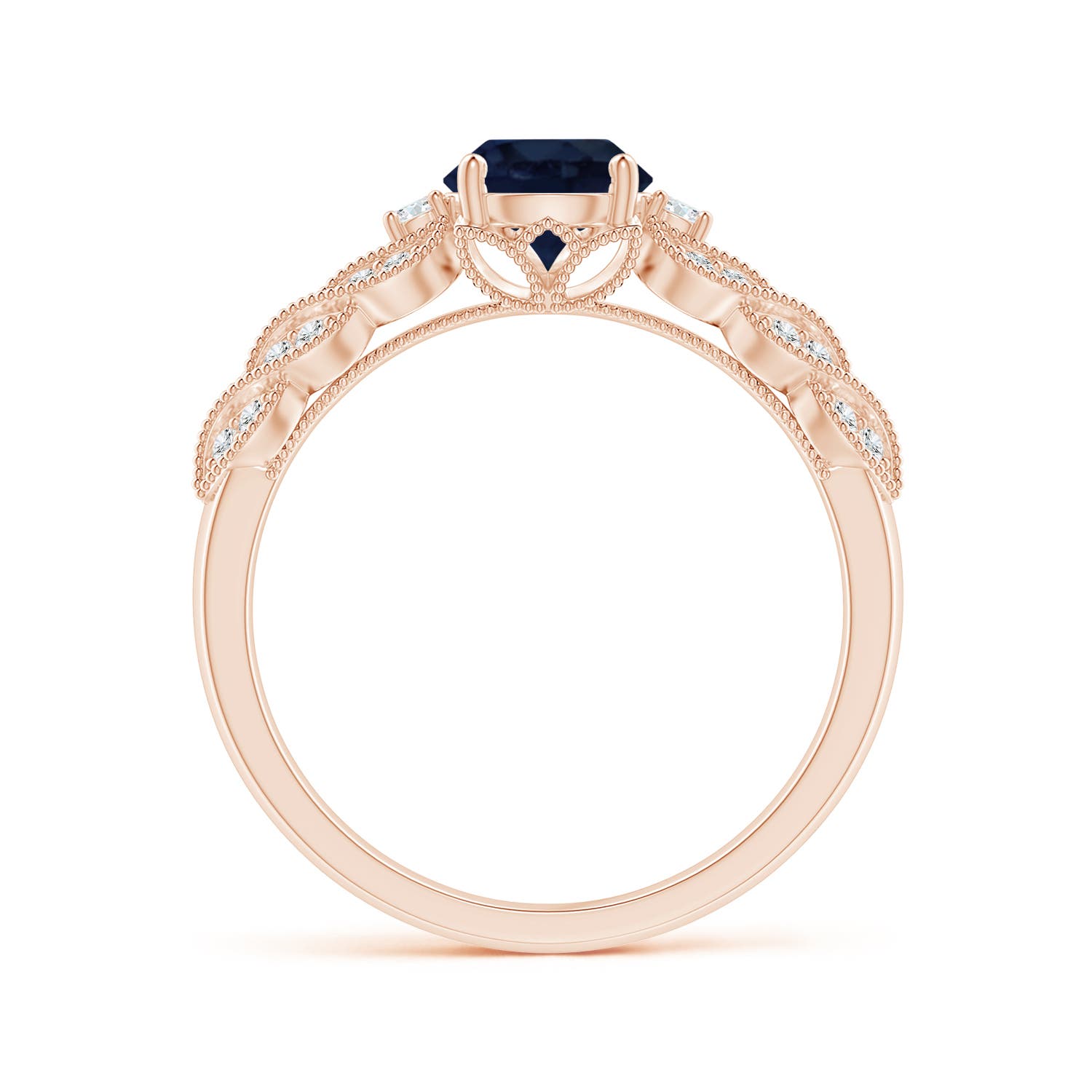 A - Blue Sapphire / 1.19 CT / 14 KT Rose Gold