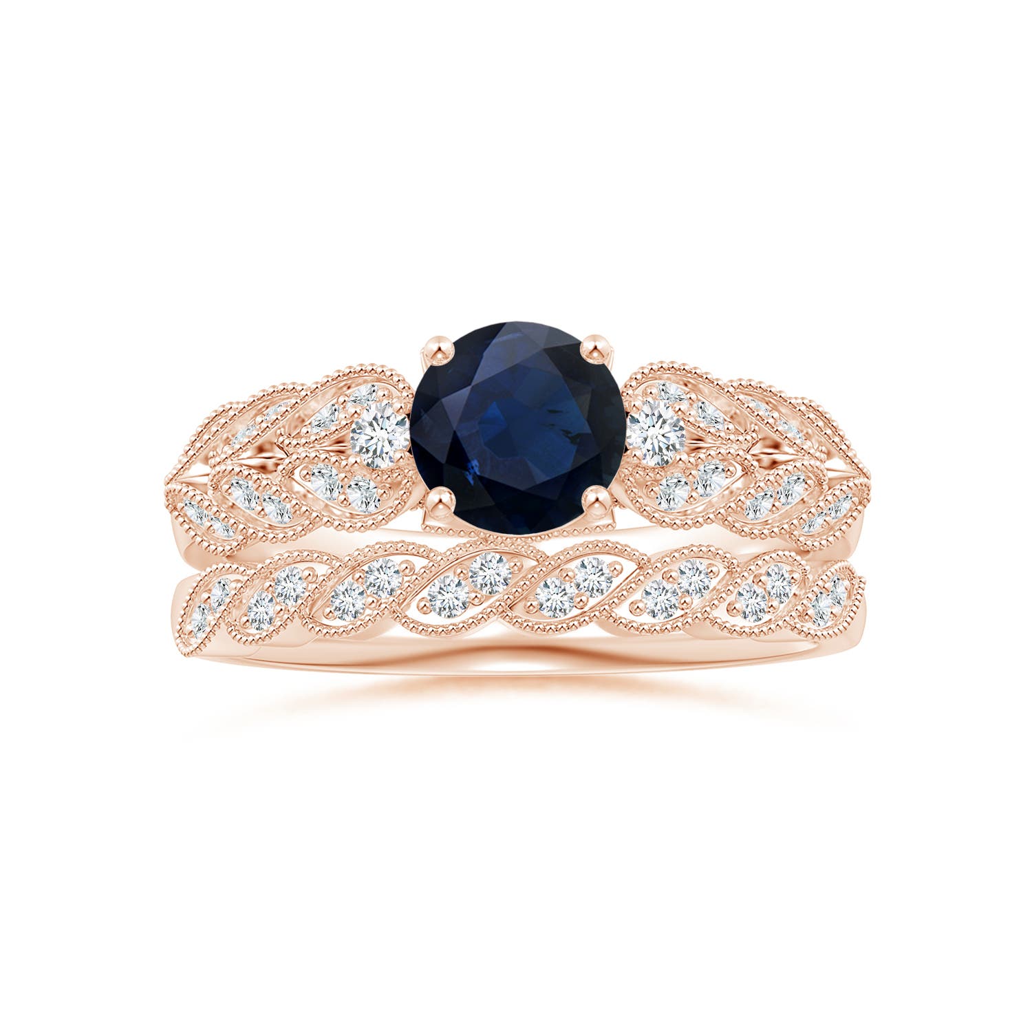 A - Blue Sapphire / 1.19 CT / 14 KT Rose Gold