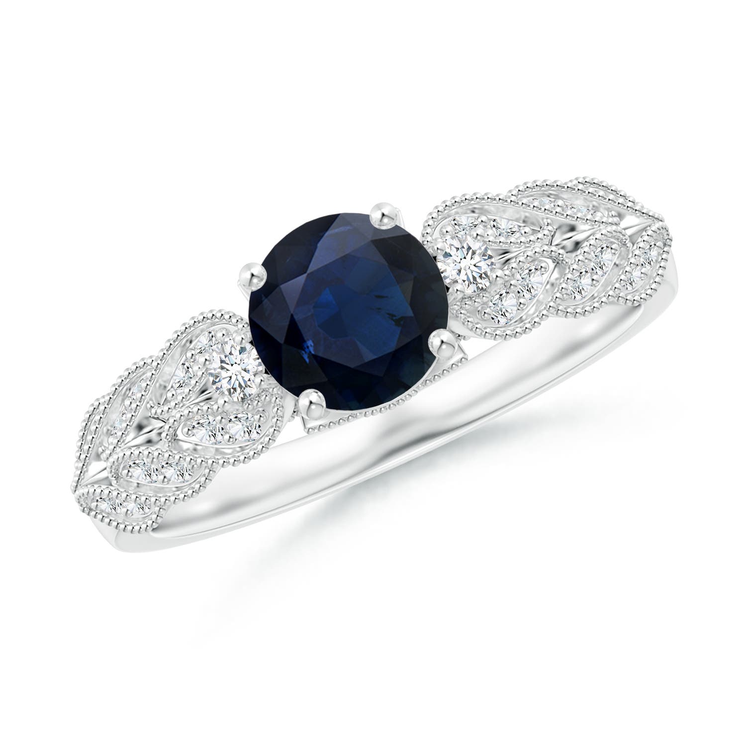 A - Blue Sapphire / 1.19 CT / 14 KT White Gold