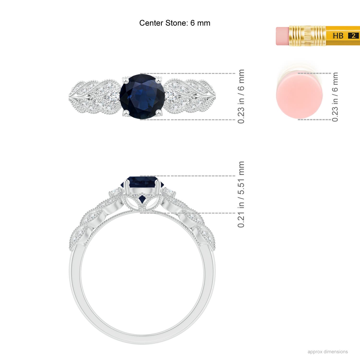 A - Blue Sapphire / 1.19 CT / 14 KT White Gold