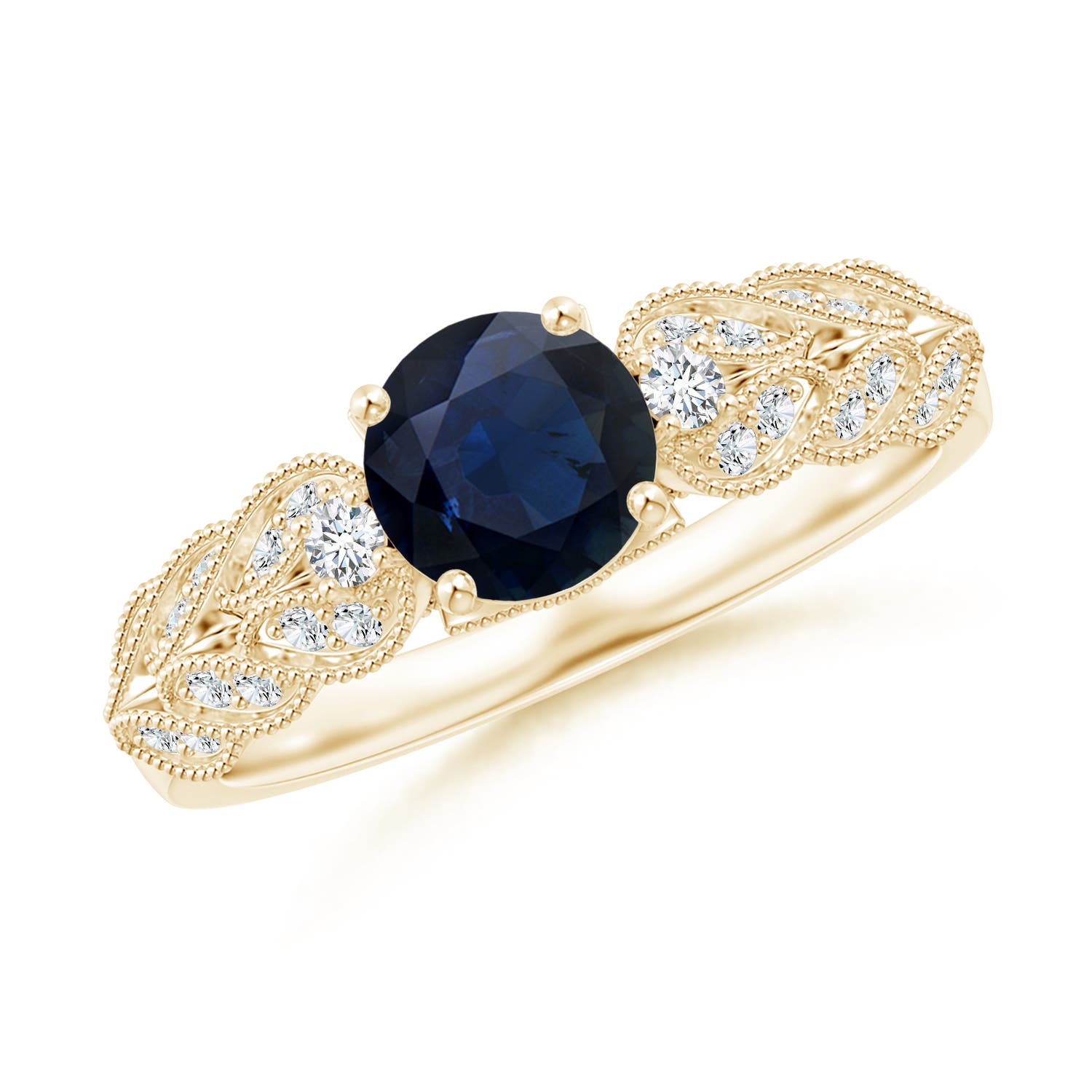 A - Blue Sapphire / 1.19 CT / 14 KT Yellow Gold