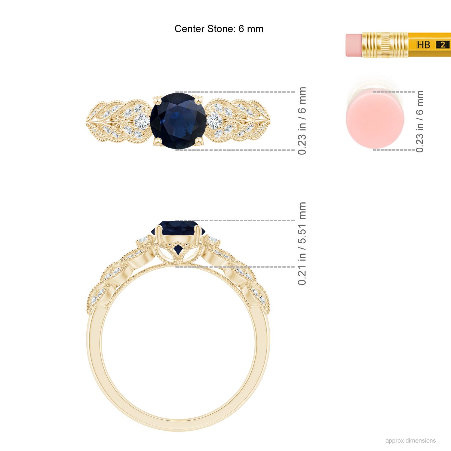 A - Blue Sapphire / 1.19 CT / 14 KT Yellow Gold