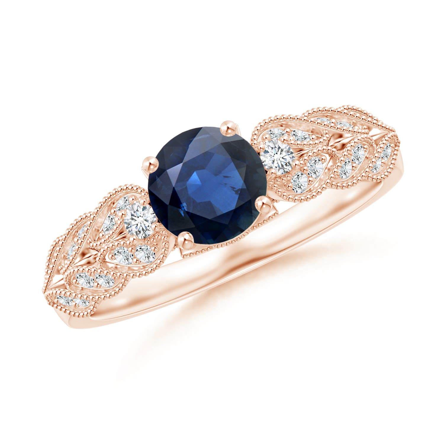 AA - Blue Sapphire / 1.19 CT / 14 KT Rose Gold