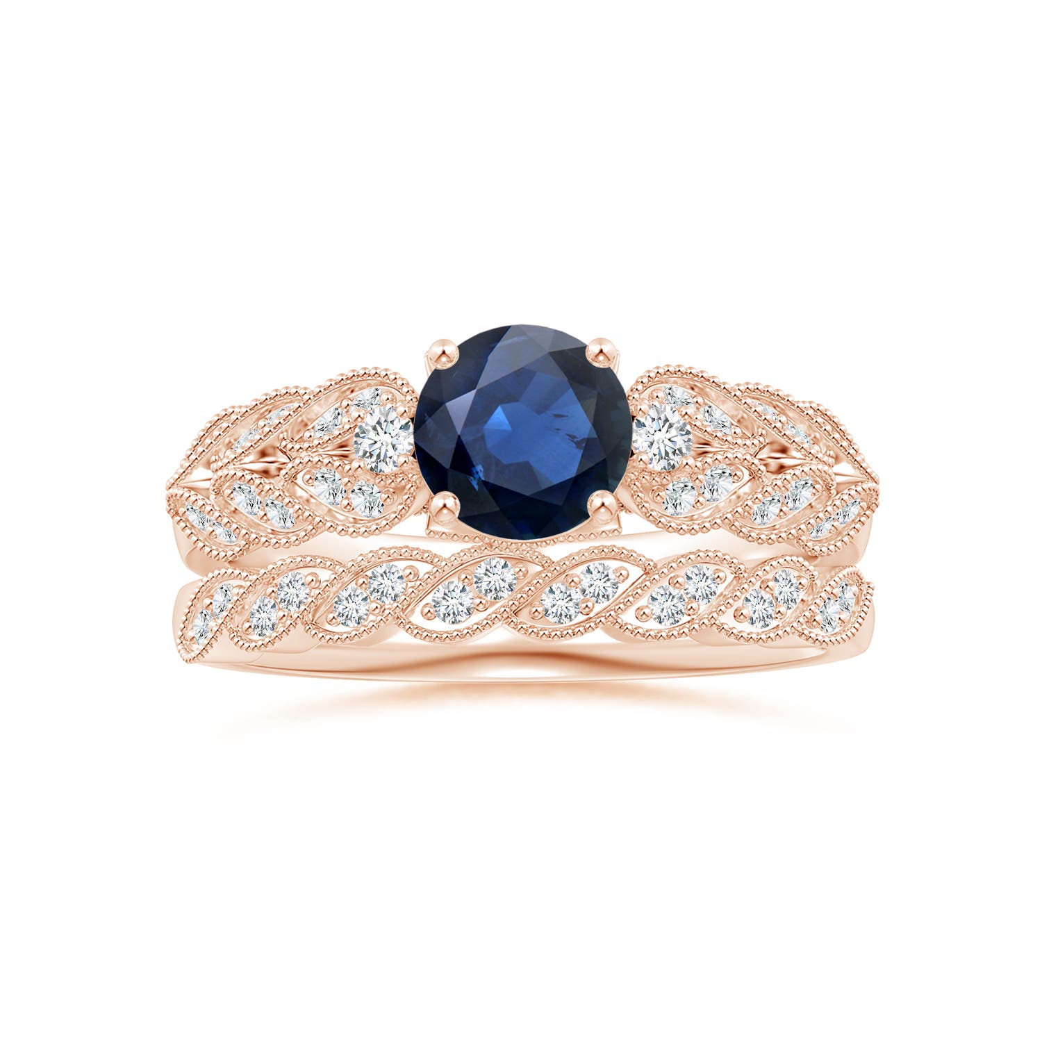 AA - Blue Sapphire / 1.19 CT / 14 KT Rose Gold