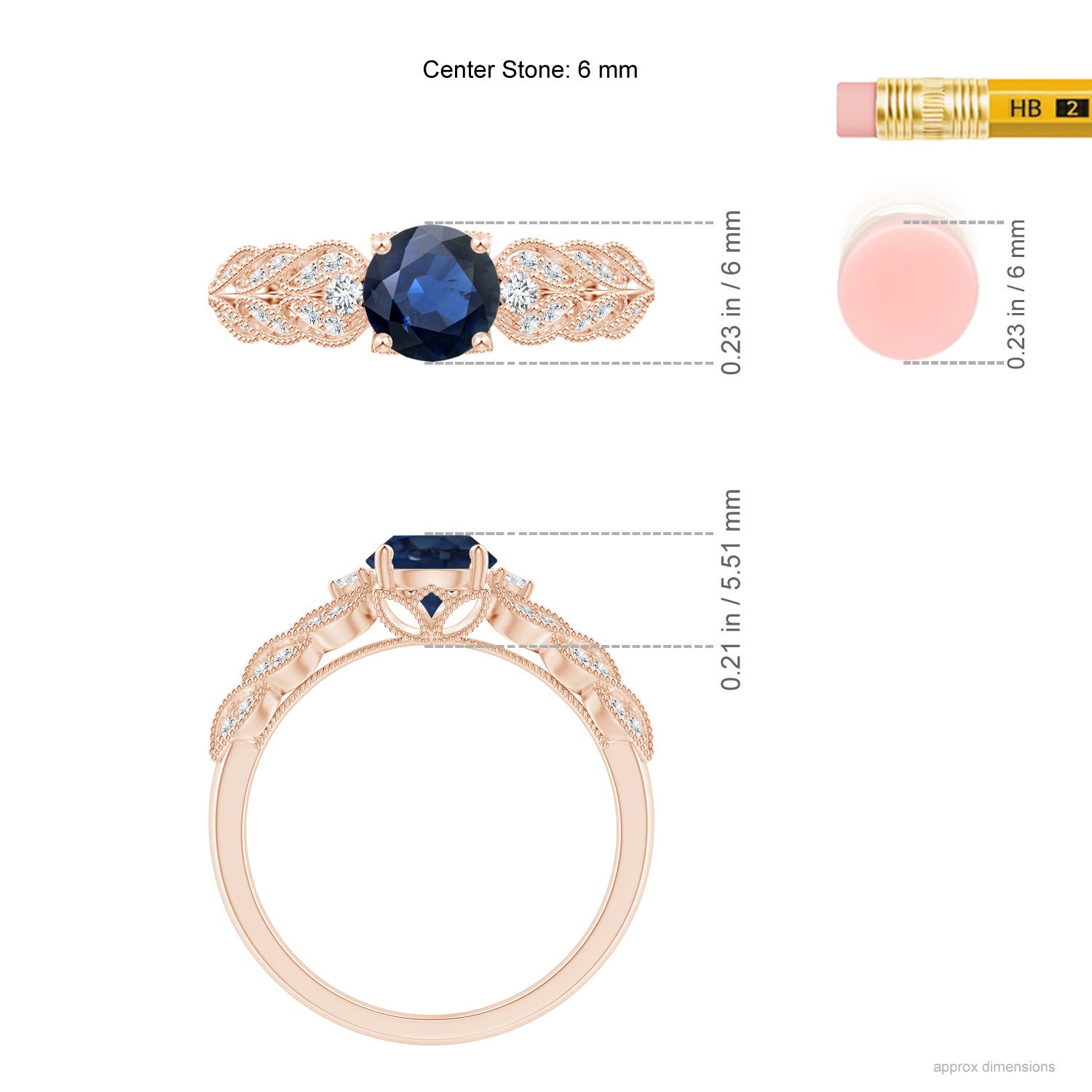 AA - Blue Sapphire / 1.19 CT / 14 KT Rose Gold