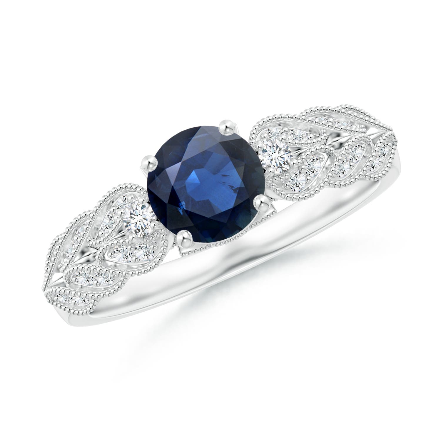 AA - Blue Sapphire / 1.19 CT / 14 KT White Gold