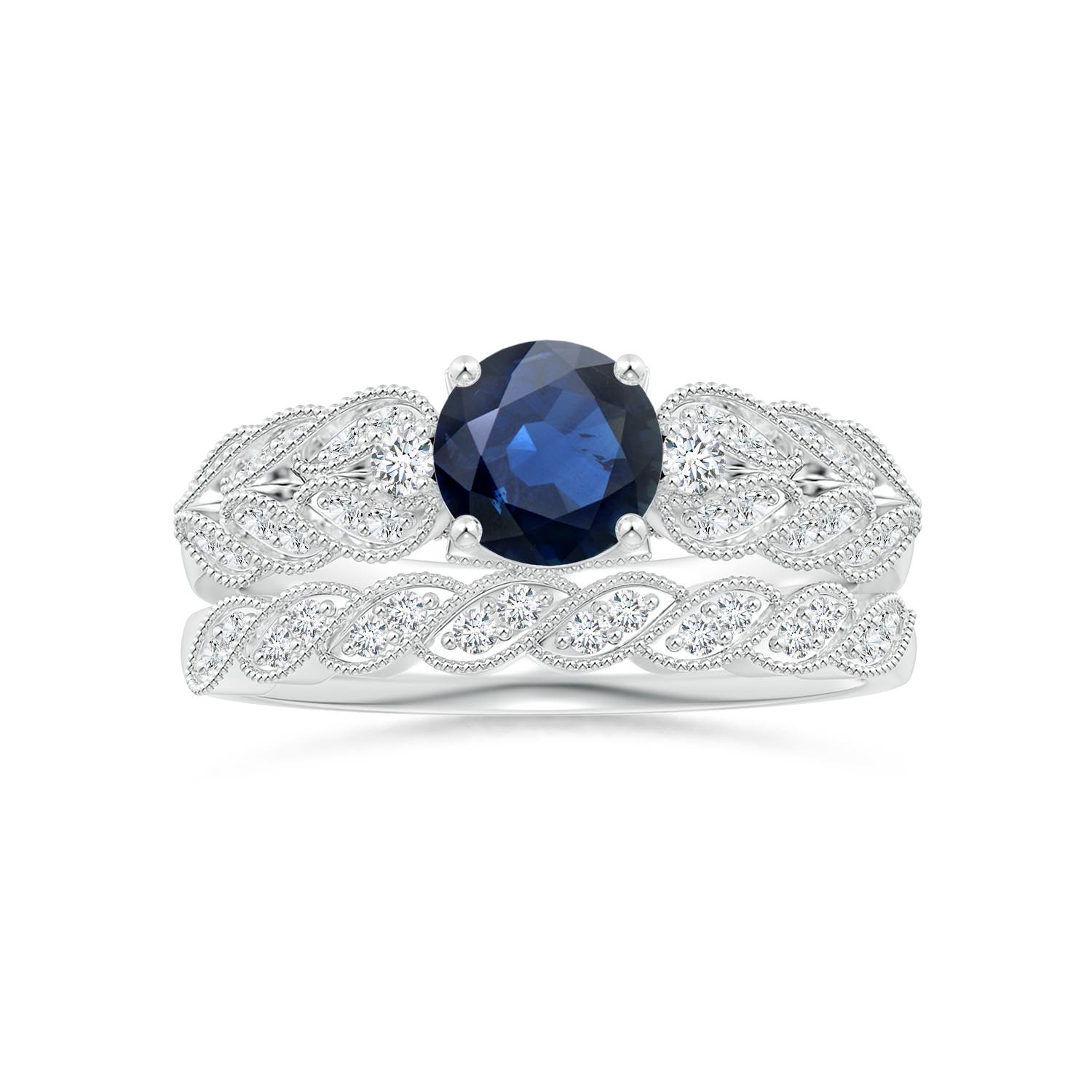 AA - Blue Sapphire / 1.19 CT / 14 KT White Gold