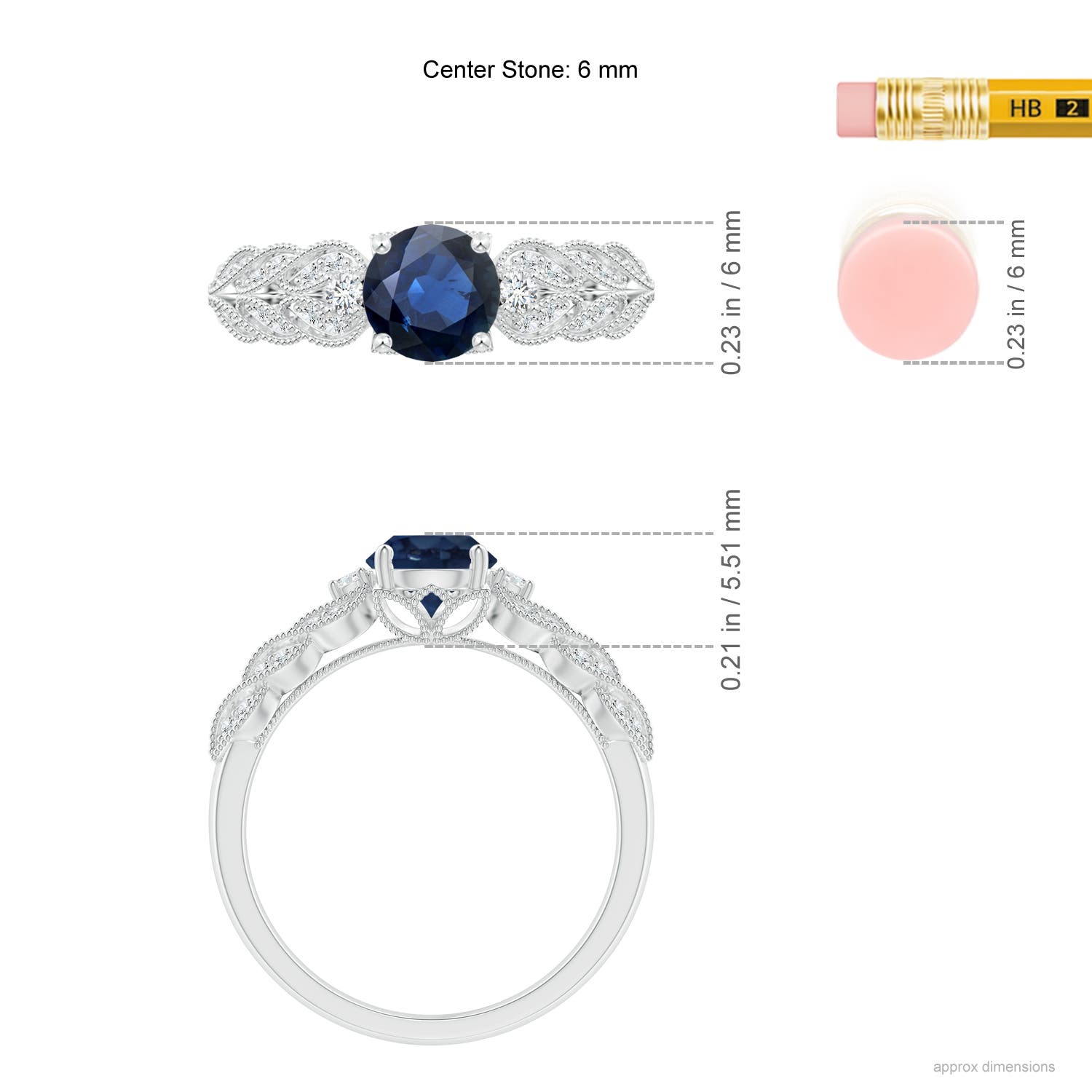 AA - Blue Sapphire / 1.19 CT / 14 KT White Gold