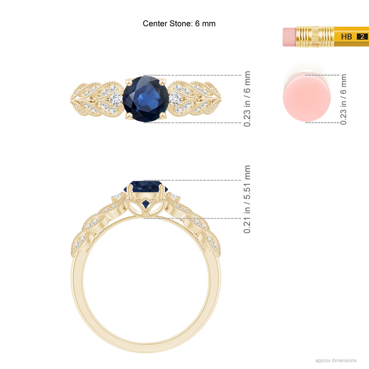 AA - Blue Sapphire / 1.19 CT / 14 KT Yellow Gold