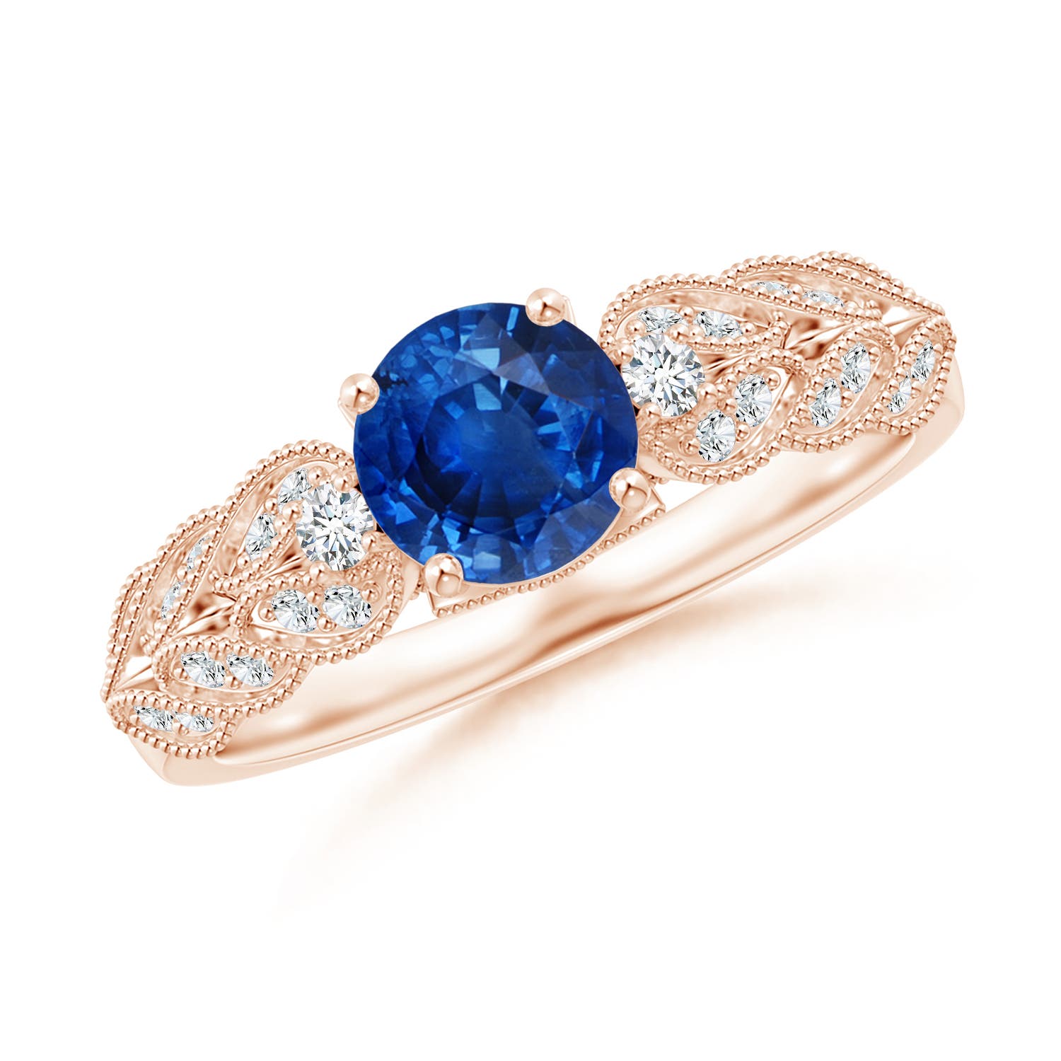 AAA - Blue Sapphire / 1.19 CT / 14 KT Rose Gold